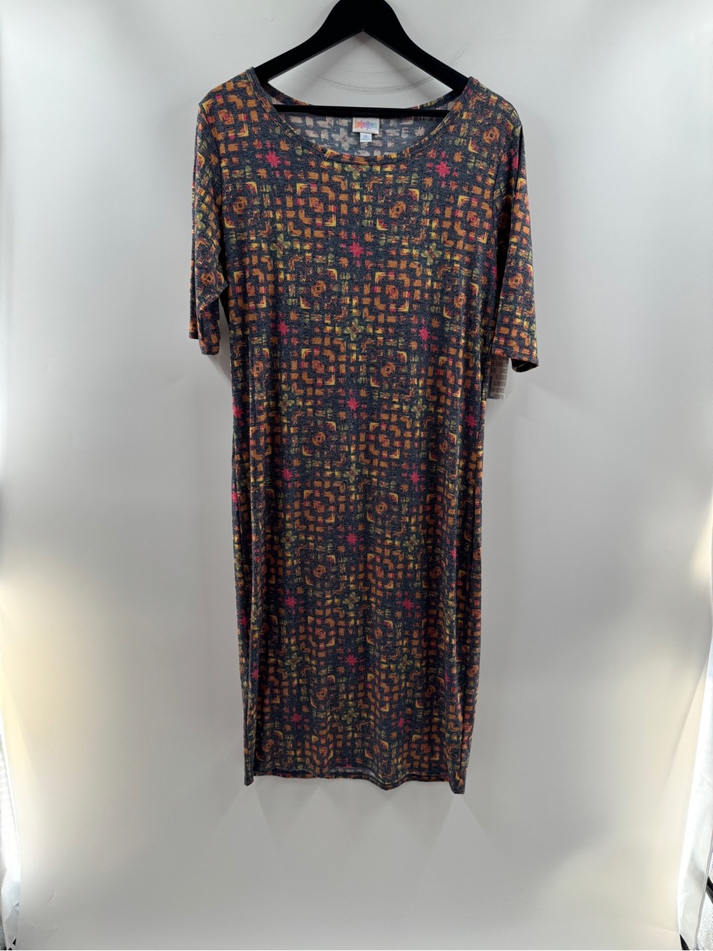 🧸 LuLaRoe Julia Multicolor Geometric Print Dress – Women's XL NWT
